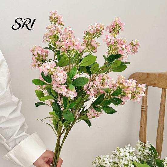Non-toxic Fake Flower Lilac Delphinium Artificial Realistic Long Stem Indoor Outdoor Floral Arrangement for Table Centerpieces Home Kitchen