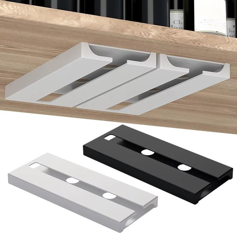 Non-Drilled Stemware Rack Plastic Wine Glass Holder Wall Display Cup Holder  Dining Room