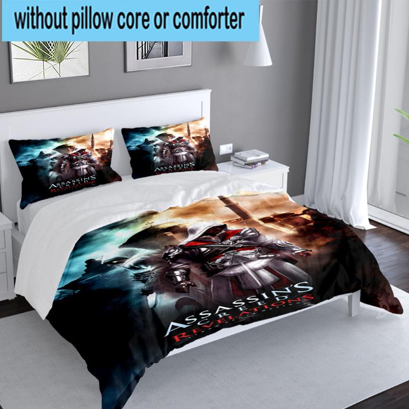 3PCS Assassin Bedding Set,Including 1pc Duvet Cover And 2pcs Pillowcases Perfect for Bedroom, Dormitory, Large size Fan Christmas gift