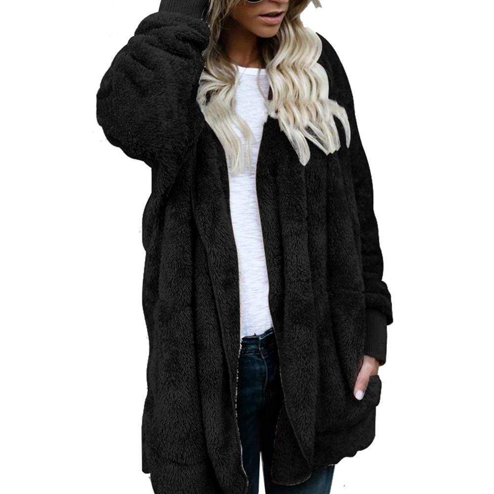 MakeWishes модная женская модная шуба из искусственного меха осенне-зимняя теплая куртка носить с обеих сторон