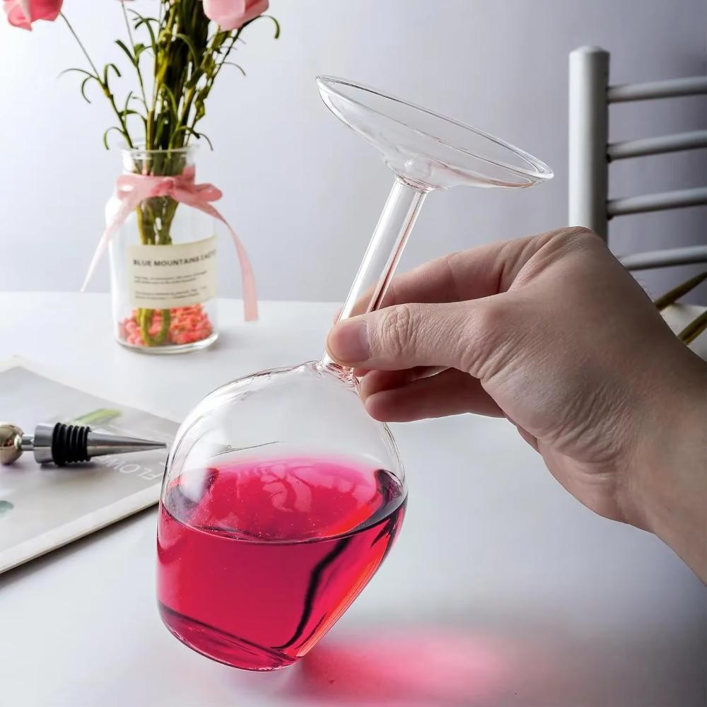 400ML Upside Down Goblet Long Stem Wineglass Glassware Inverted Wine Cup  Club