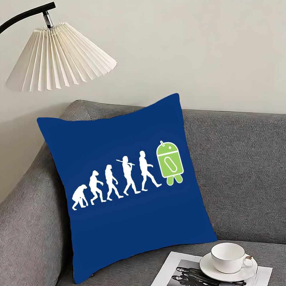 Cool AAndroid Cushion Cover Pillowcase Ultra Soft Skin Friendly Fabric Cloud Like Comfort Concealed Zipper