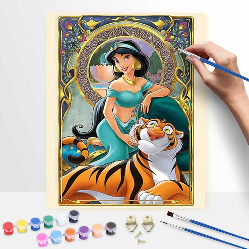 Disney Набор для рисования по номерам масляными красками «Жасмин Тигр» ручная работа DIY декор для дома подарки для комнаты спальни гостиной художественные принадлежности поделки
