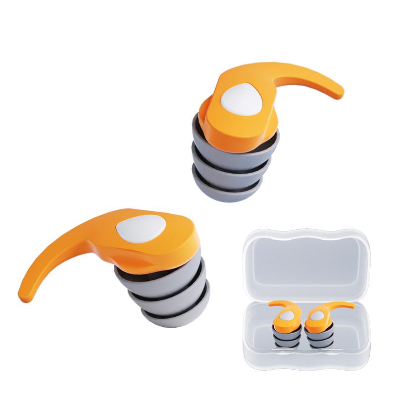 1 Pair Silicone Noise Reduction Earplug Waterproof Soft Comfort  Ear Protector Plugs Earplugs for Travel Work Sleep Swimming
