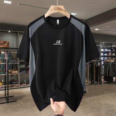 Мужская футболка большого размера 4XL-13XL, летние топы, черная футболка с коротким рукавом
