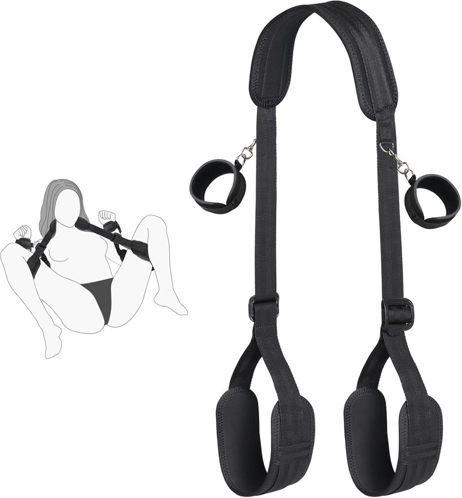 Sex Bondage BDSM Kit Bed Restraints Set Adjustable Leg Straps Handcuffs for SM Adult Couples Game Play Sex Toy for Women