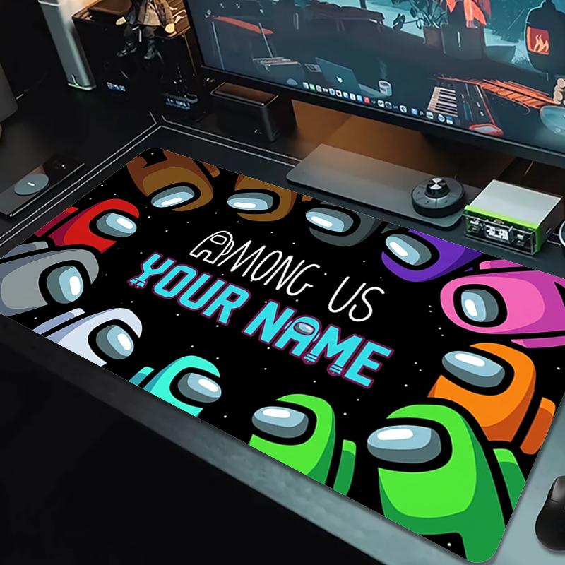 Custom Name Among us Mouse Pad Large Gaming Table Cushion Non-slip Laptop Tablet Big Mousepad XXL Mat Mini PC Playmat With Lock edge_XIA