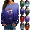 Womens  Fall Sweaters Long Sleeve Print Tops Pullover Sweaters Loose Dressy Casual Basic Clothes