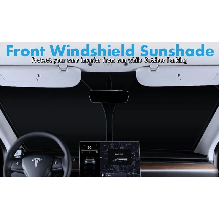 Sunroof Sunshade for Tesla Model 3 Y Juniper Highland 2025-2020 2026 Roof SkylightUpgrade Buckle Front Windshield Sun Shades