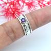 Spinner Band Ring Твердые ювелирные изделия из стерлингового серебра 925 пробы Кольцо ручной работы Кольцо с драгоценным камнем из иолита