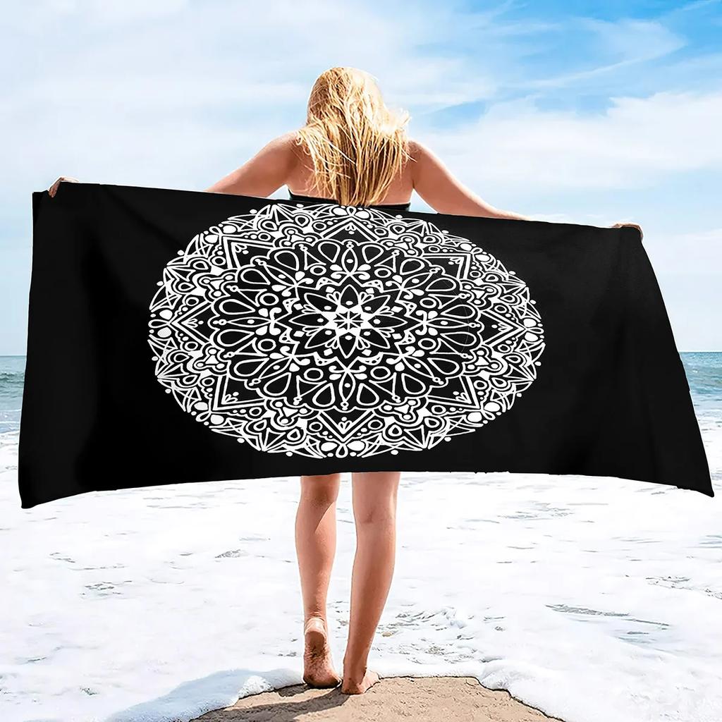 Boho Mandala Microfiber Beach Towel Oversize Extra Large Quick Drying Quick Fast Dry Sand Free Proof Pool Towel Lounge Cover