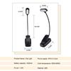 Светодиодная лампа Clip LED Book Light с 5 светодиодами, питание от батареек типа ААА, портативная гибкая лампа для чтения, защита глаз, для учебы, офиса, для студентов
