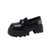 Fashion Commuter Black Heightened Platform Small Leather Shoes Women's 2025 New Autumn and Winter One-pedal British Style Loafers
