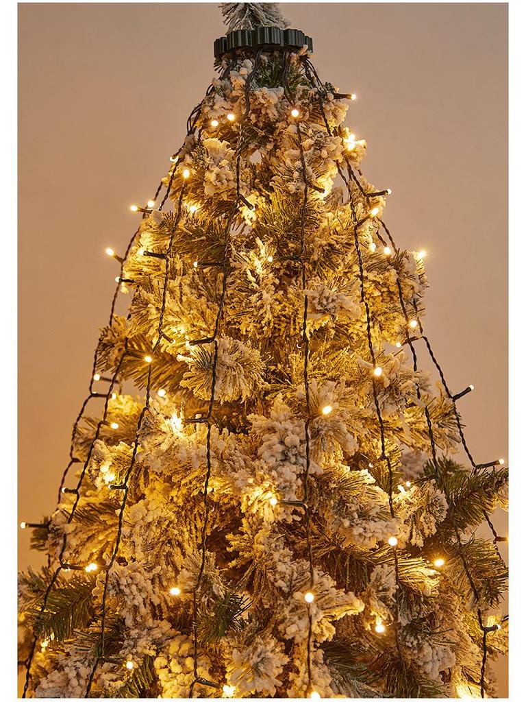 Cross-border LED Christmas Tree Topper Ring Waterfall String Lights Decoration - Multi-colored Atmosphere Lights