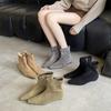 Low-heeled Short Boots Women's New 2025 Autumn and Winter Women's Boots Suede Boots Elastic Thin Women's Boots Niche Women's Shoes Short Boots