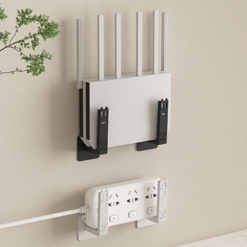 Wall-Mounted WiFi Router & Modem Shelf with Heat Dissipation, Punch-Free Installation