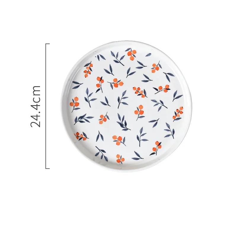 Ретро Маленькие Цветы Керамическая Тарелка Светильник Роскошный Отель Ресторан Стейк Паста Тарелки Изысканные Домашние Вкусные Блюда Супница