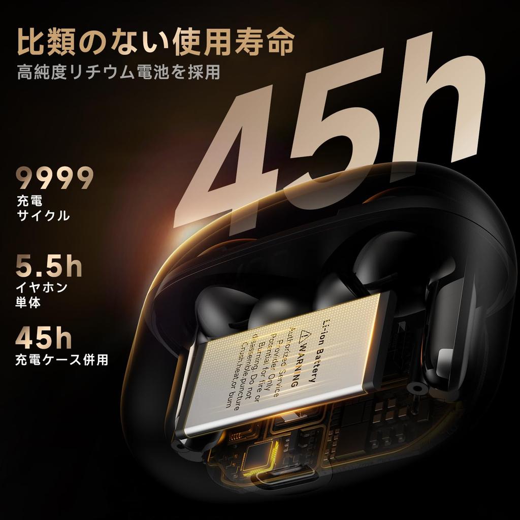 Беспроводные Bluetooth-наушники Bluetooth Bluetooth-наушники со светодиодом Noise 45H HiFi Deep ENC Автоматические IPX7 Одиночные или двойные Совместимы с iPhone и