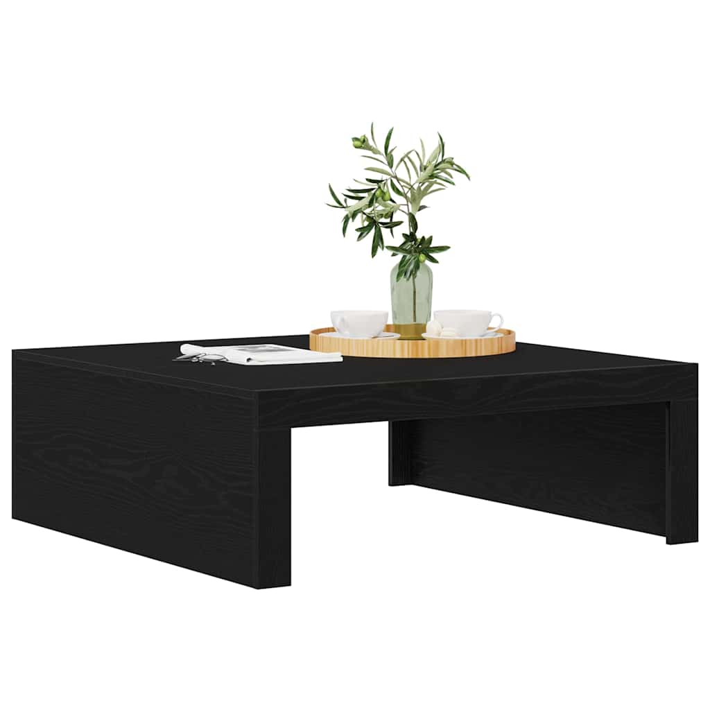 Coffee Table Black Oak Look 100 x 100 x 35 cm Engineered Wood