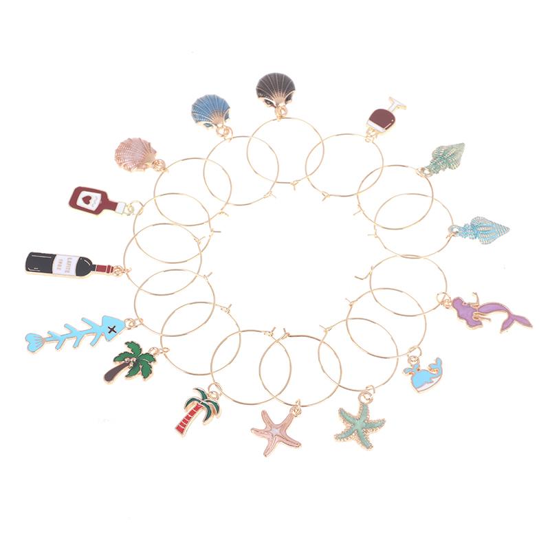 15Pcs Wine Glass Charms Markers Tags Identification Wine Bachelorette Tasting