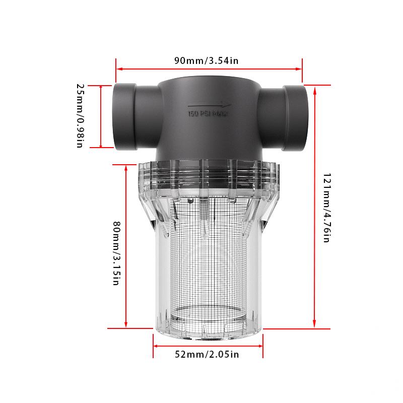 3/4inch Internal Thread Filter, 20 Water Pipes, 304 Stainless Steel Filter, Pre Filter, Tap Water Pipe Filter, Plastic Transpare