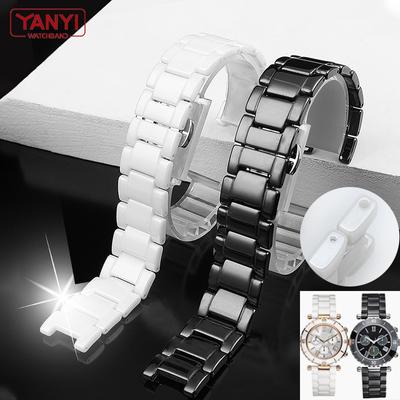 Керамический ремешок для часов Notch 16-10 мм 20-11 мм 20-12 мм, ремешок для часов GC, женские и мужские наручные часы, ремешок с винтом, пряжка-бабочка