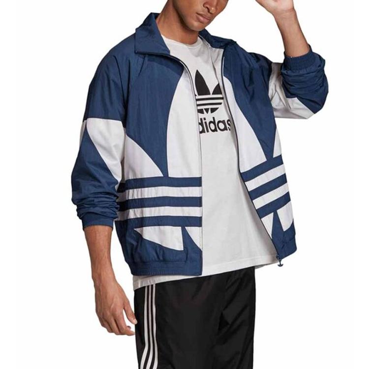 adidas Мужская куртка Originals с большим логотипом на молнии, синяя, FM9894