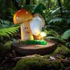 Статуэтка грибного гнома на солнечной батарее, забавное украшение из смолы в виде гнома, креативная светящаяся статуэтка грибного гнома, украшение для двора