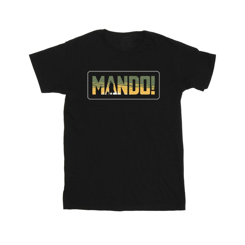 Star Wars Mens The Mandalorian Mando Cutout T-Shirt