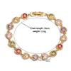 HECHENG,Colorful Zircon Splicing Design Heart shaped Sweet Shining Women's Zircon Safety Easy to Buckle Zircon Bracelet