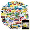 50 Cartoon Ferry Stickers Traffic Car Picture Recognition Children Cognition Cartoon Early Education Kindergarten Cute Stickers