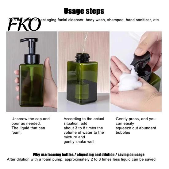 Plastic Foaming Bottle 250/450ML Press Soap Dispenser, Refillable Hand Shampoo Shower Foam Gel Container, Empty Pump Lotion for