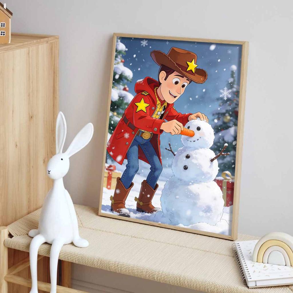 Disney Diamond Art Painting Kit Woody Snowman 5D Diamond Painting Dot Art Home Wall Decor
