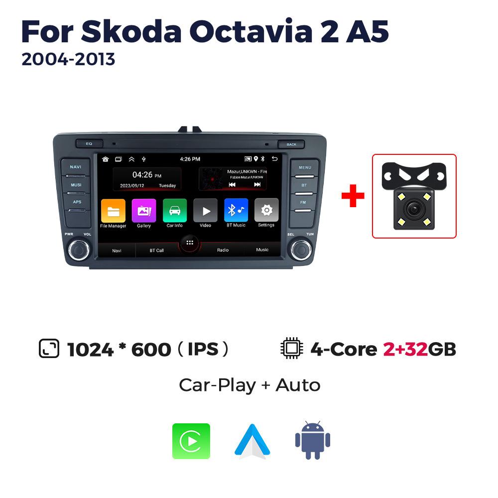 Navifly 7“ IPS Android автомобильное радио для Skoda Octavia 2 A5 2004-2013 мультимедийный видеоплеер GPS 2Din стерео Carplay автомобильное головное устройство