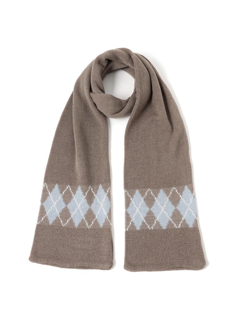 В:MING LIFE STORE by BEAMS Мужской шарф в аргайл, серый, свободный