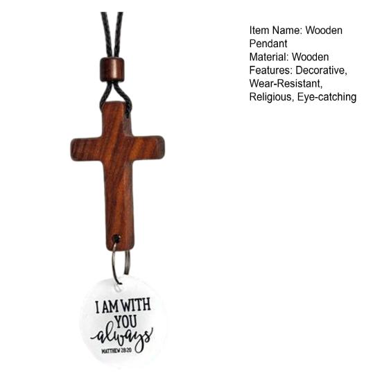 Деревянный подвес-благословение для автомобиля, подвесное украшение на зеркало заднего вида, религиозный декоративный подвес