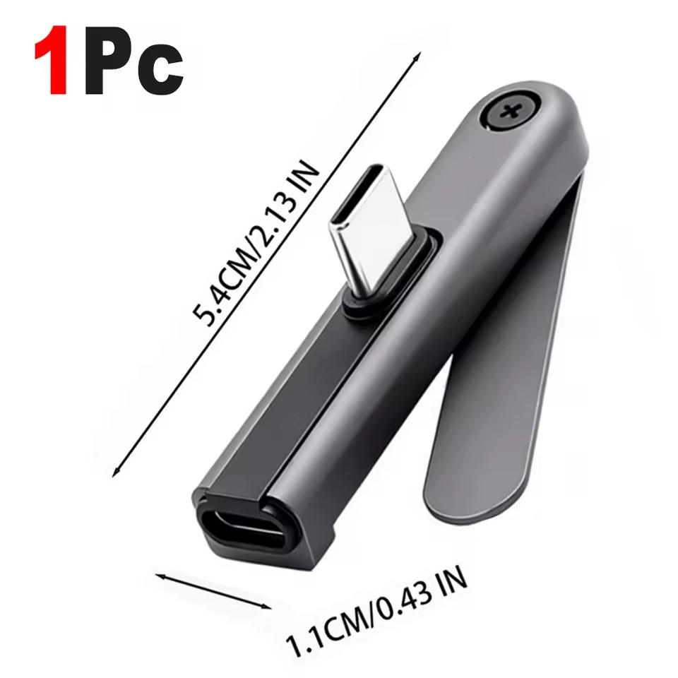 1/2 шт. Портативный USB C на 3,5 мм Аудио Держатель Складной Адаптер Складная Подставка для Мобильного Телефона Алюминиевый Сплав Мини Конвертер для Наушников