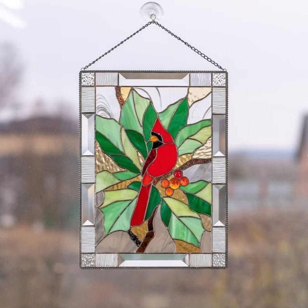 Flat Stained Window Panel Acrylic Hanging Stained Birds Panel Stained Suncatcher Home Decoration