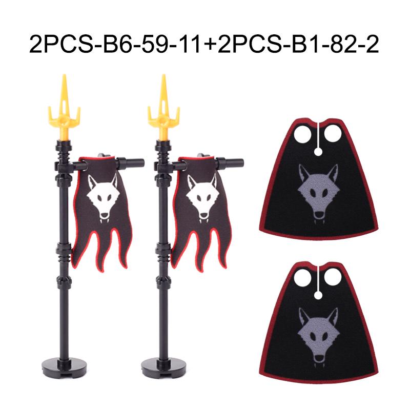 Средневековая Военная Война Армия Замок Рыцарь Солдат Фигурки Строительные Блоки Оружие Плащ Шлем Наплечник Флаг Воин Щит