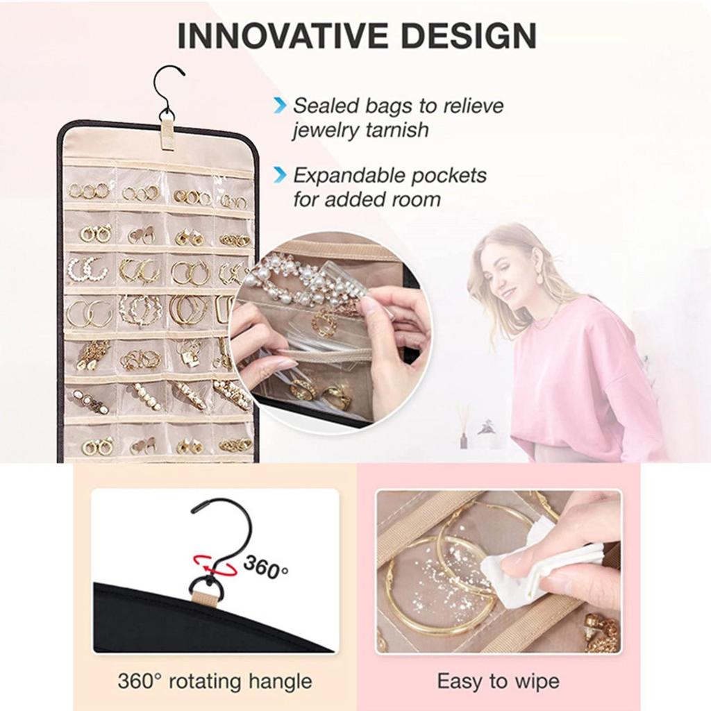 Настенный органайзер для украшений, подвесная сумка для ожерелий