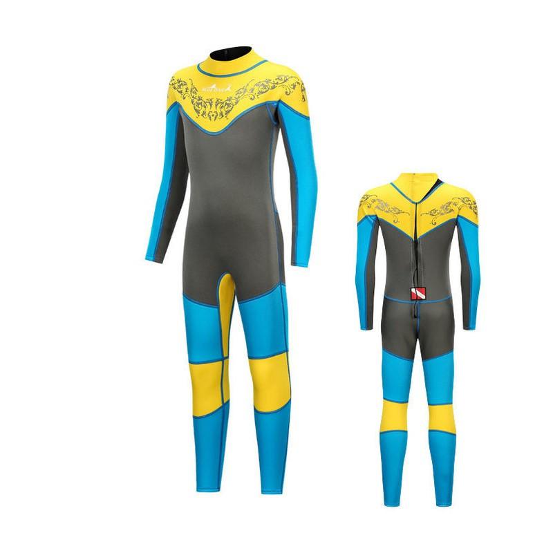 Kids Thermal Wetsuit Diving Swimming Warm Chloroprene Neoprene Full Body Suit Long Sleeve Pants Unisex