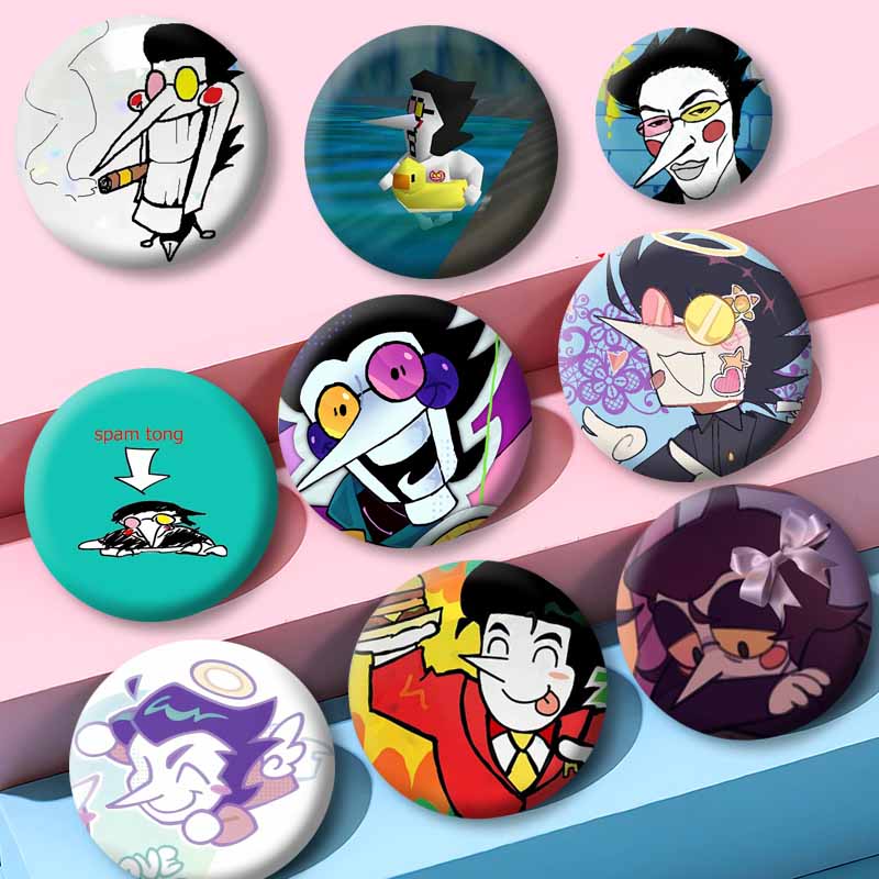 Spamton Soft Button Pins Cartoon Game Funny Brooches for Collar Bag Shoes Round Cosplay Badges Party Gifts Jewelry Accessories