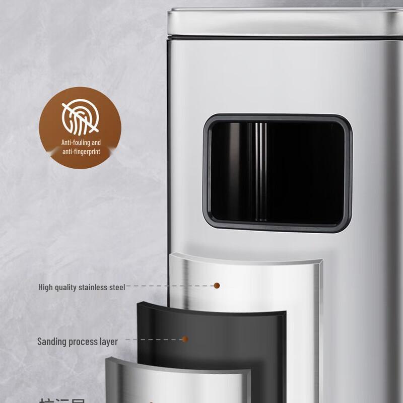 Gongbeisu Stainless Steel Outdoor Ashtray & Trash Can