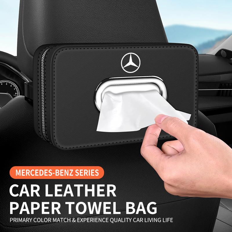 GLC GLB Для Mercedes Benz A C E S G Класс C43 GLC CLE CLA GLB GLS SLK SL W177 W205 W213 W222 X167 AMG Автомобильный Кожаный Хранилище для Салфеток