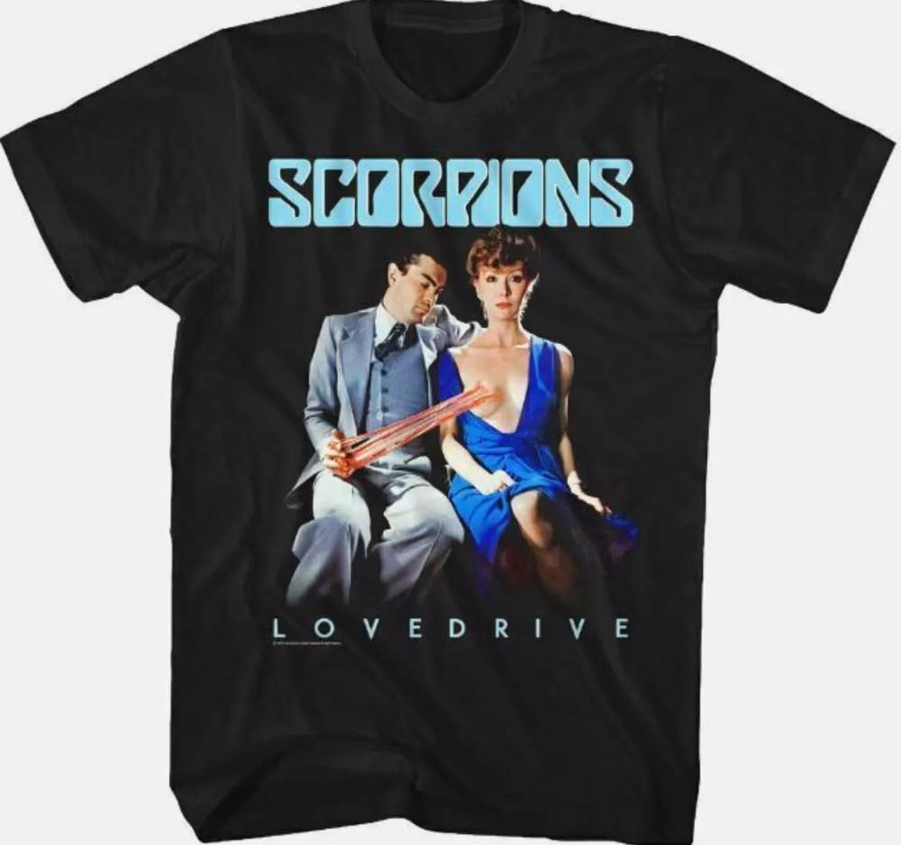 Scorpions Lovedrive Музыкальная Футболка Для Всех Фанатов Все Размеры BT339 Унисекс Футболка