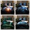 3D Space Planet Bedding Set Boys Teens Space Fans Down Duvet Cover Pillowcases 2/3pcs Gift Luxury Home Textiles
