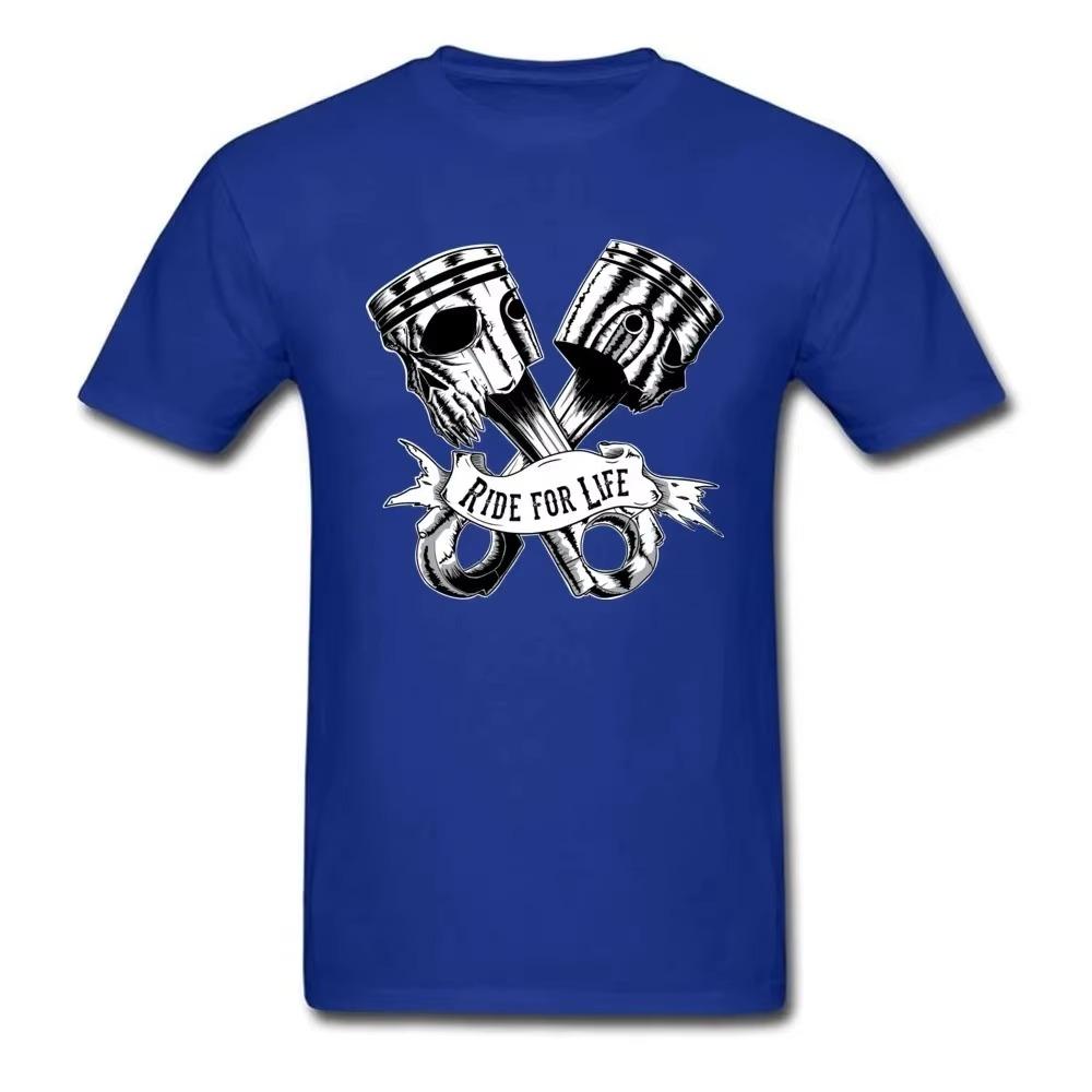 Young T-Shirt Skull Piston Tshirt Skulls Printed Men T Shirt Fashionable Rider Tops Retro Tees Punk Hipster Clothes Oversized