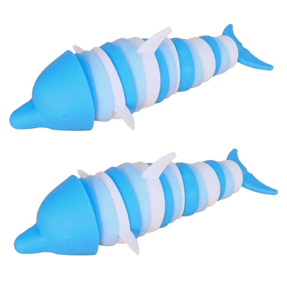 Toys Fidget Slug 3D Articulated Stretch Shark Stress For Adults Kids Anti-Anxiety Office Desk Toy Gifts For Kids Adults Children's Birthday Gift