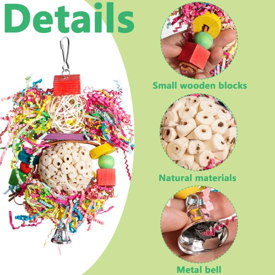 Деревянные блоки из натуральной коры, игрушка для жевания птиц, снимает беспокойство, устойчивая к укусам, игрушка в виде клетки для попугая