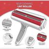 Roller for pet hair with self cleaning base